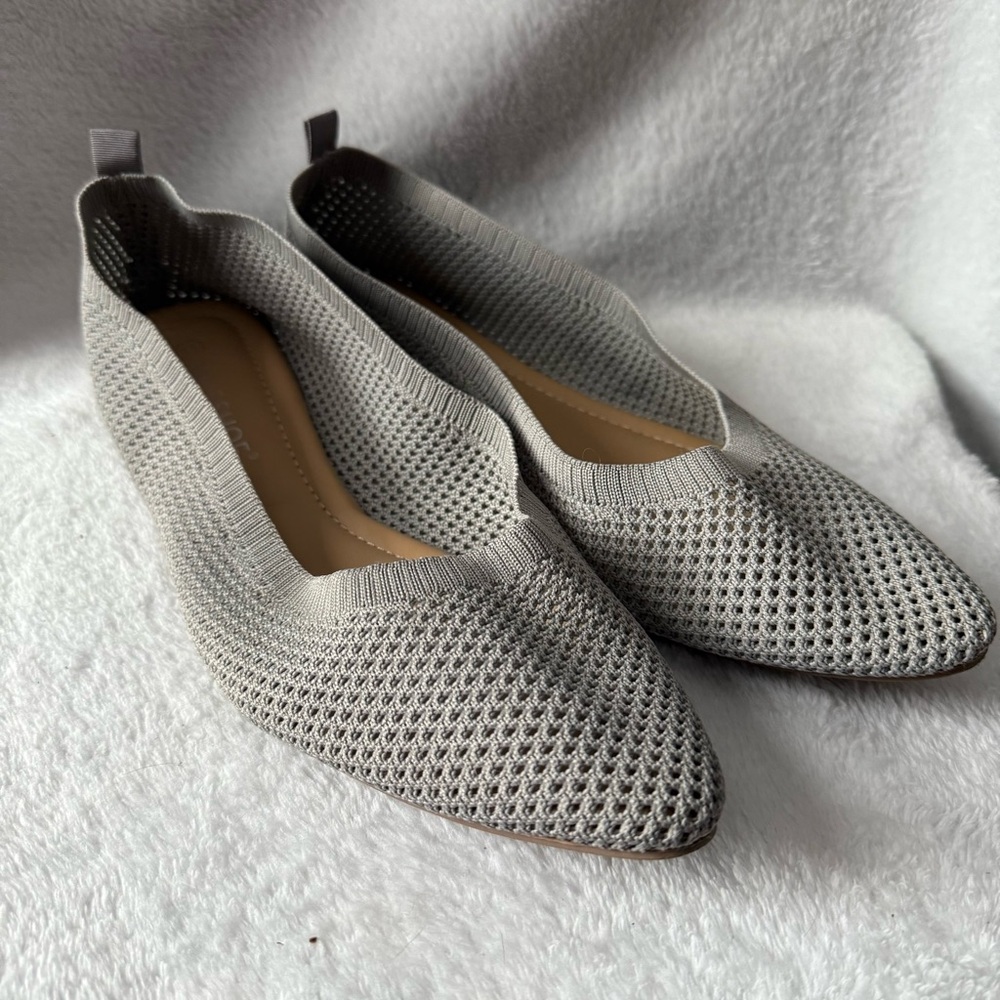 Musshoe Women's Gray‎ Knit Flats Shoes Size 11 Slip On